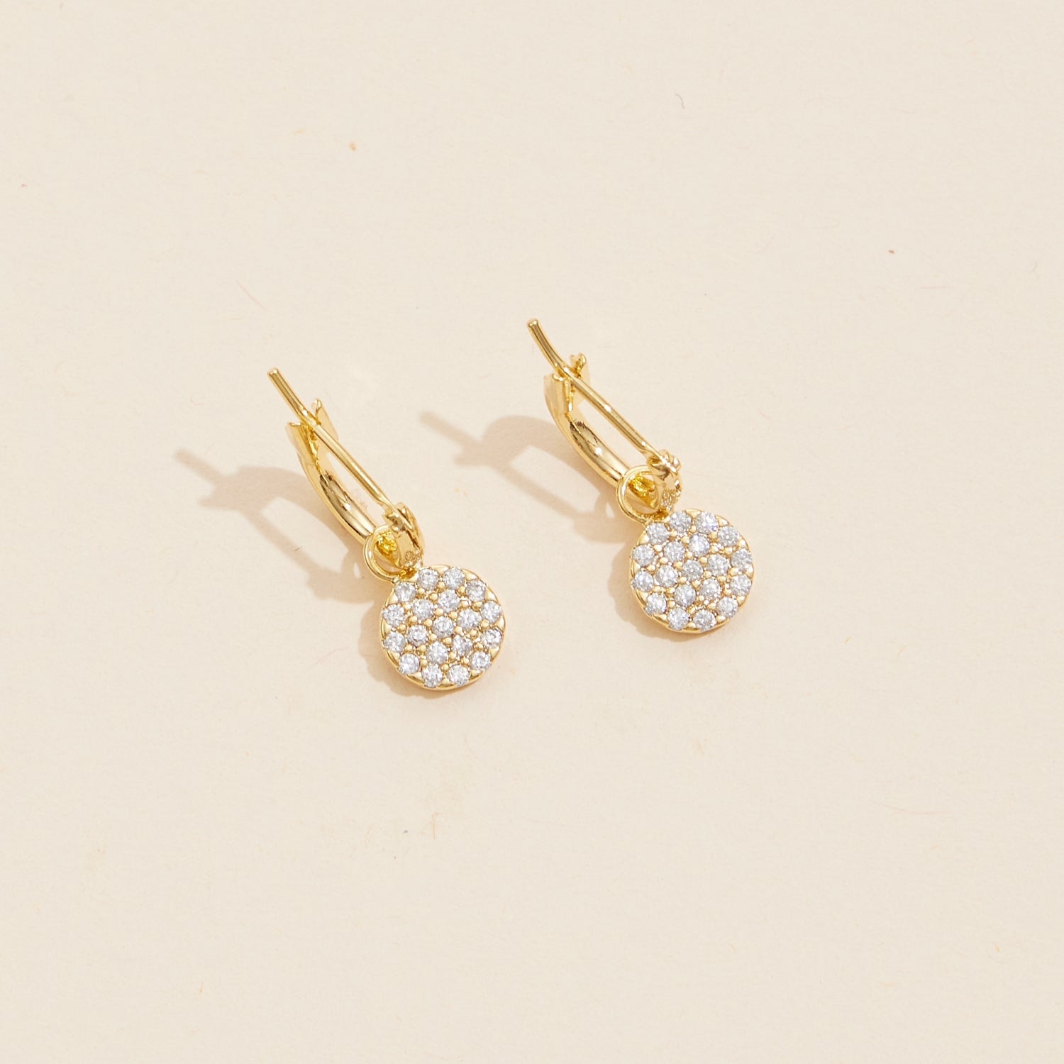 Round Charm 18k Gold Dip Basic Hoop Earrings | 18K Gold-Dipped Round Charm Basic Hoop Earrings