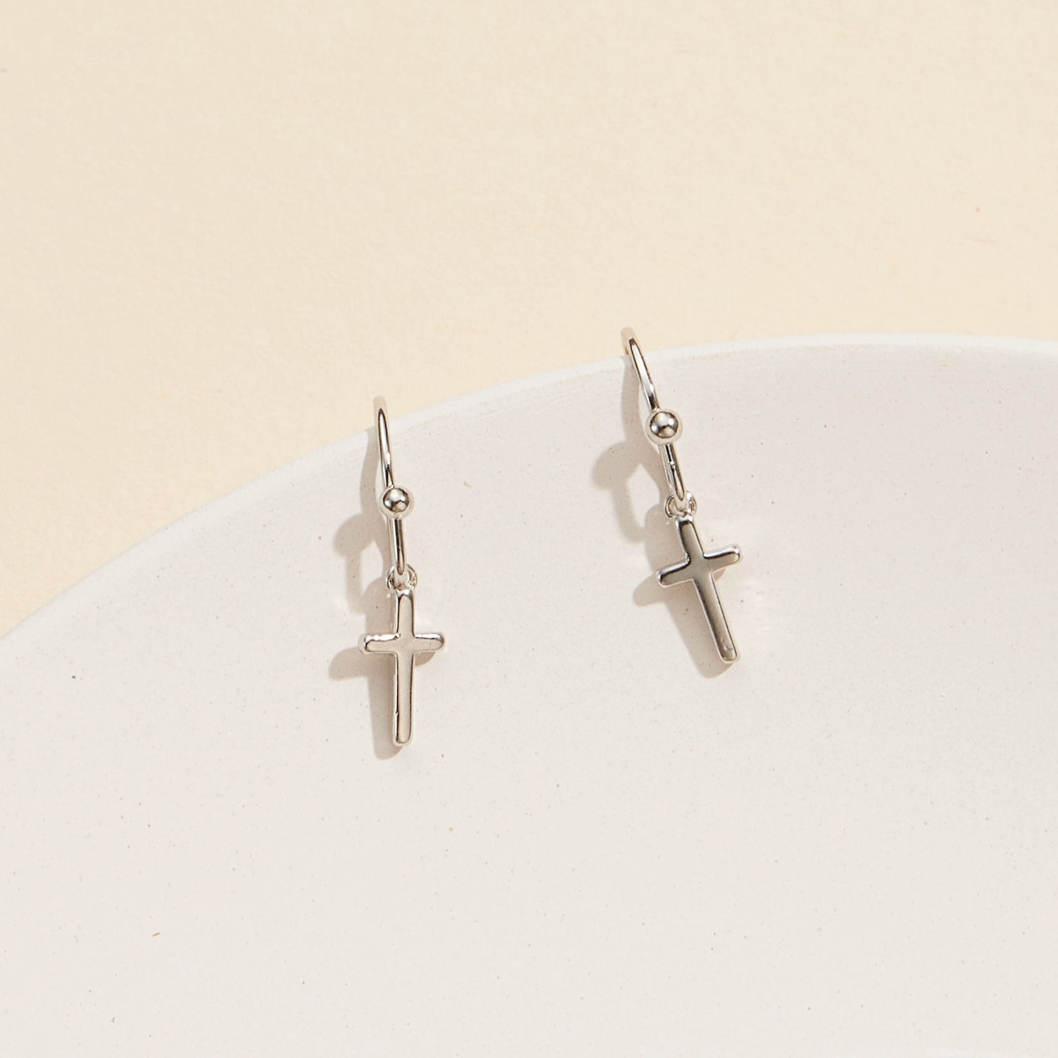 Classic Cross Gold-Dipped Drop Earrings