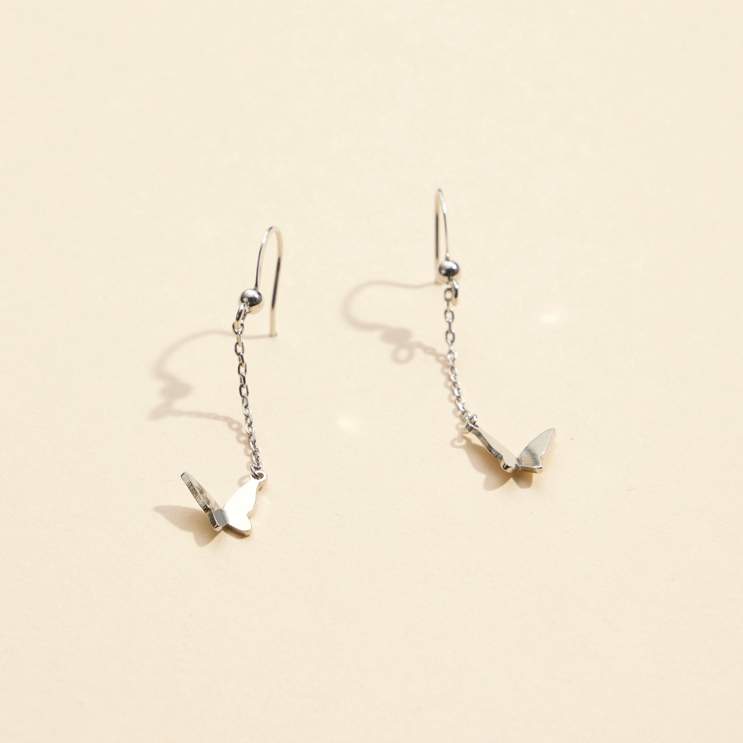 Elegant Butterfly Charm Gold-Dipped Drop Earrings