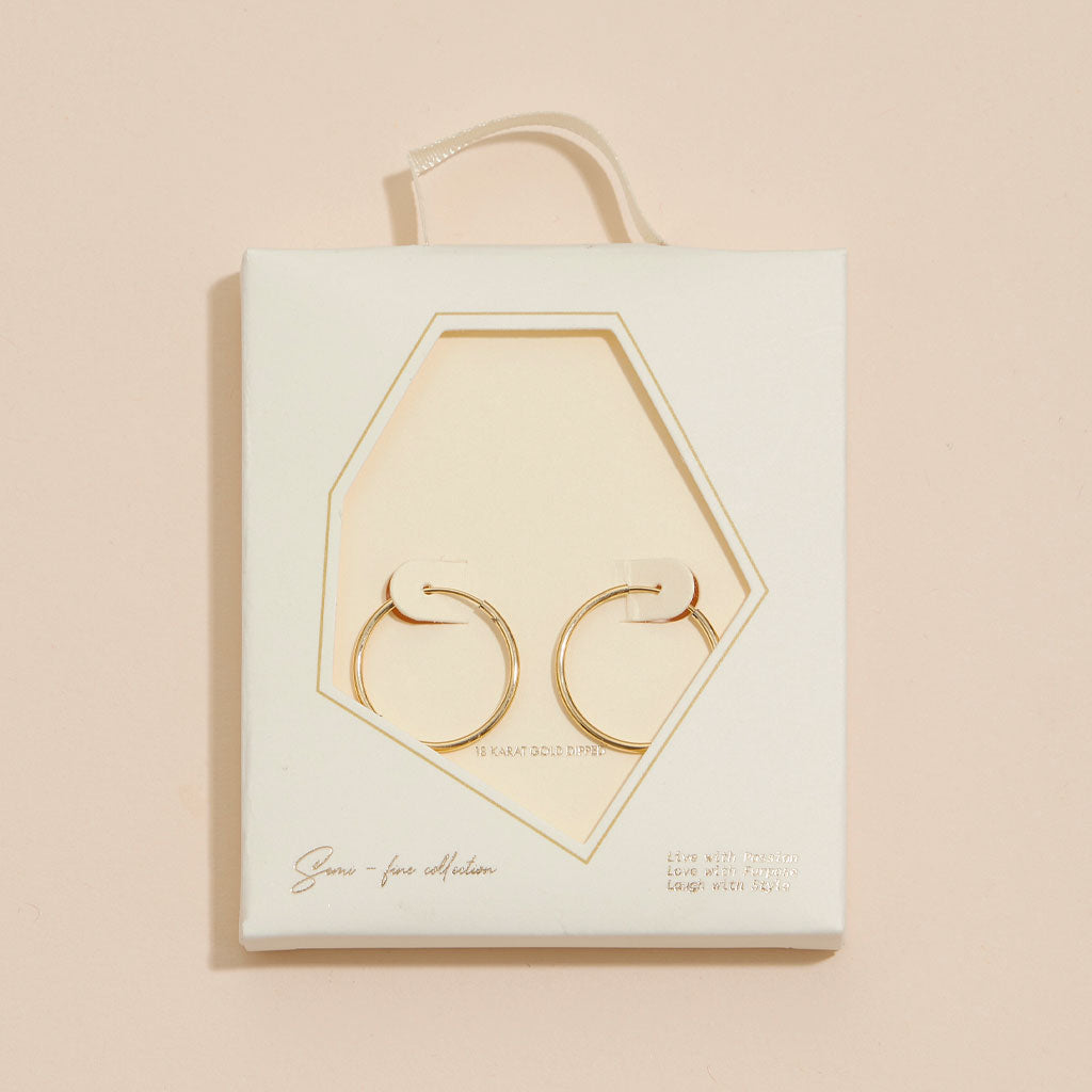 18K Gold-Dipped Simple Hoop Earrings