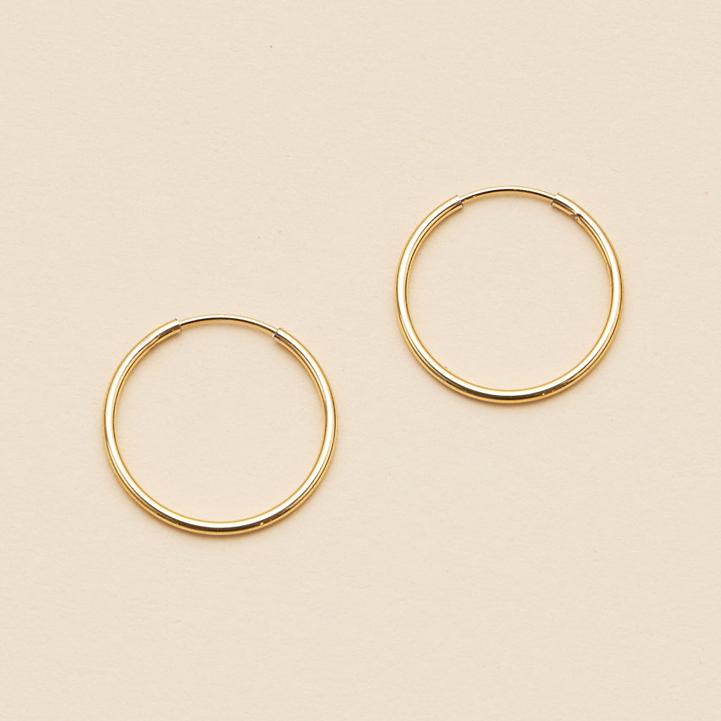 18K Gold-Dipped Simple Hoop Earrings