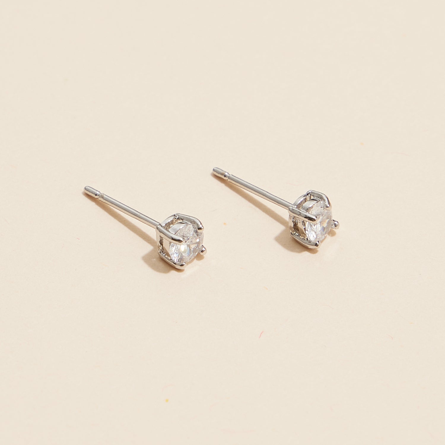 Timeless Gold and White Gold Stud Earrings with Sparkling Gemstones