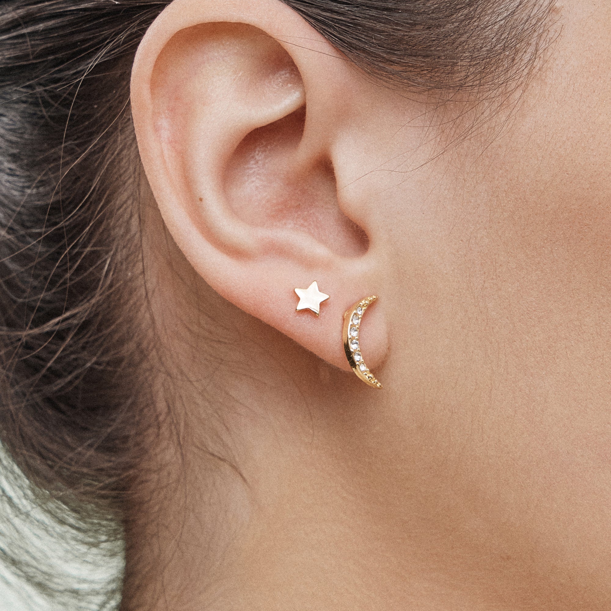 18K Gold Dipped Celestial Earring Set – Moon, Star & Sun - Frem