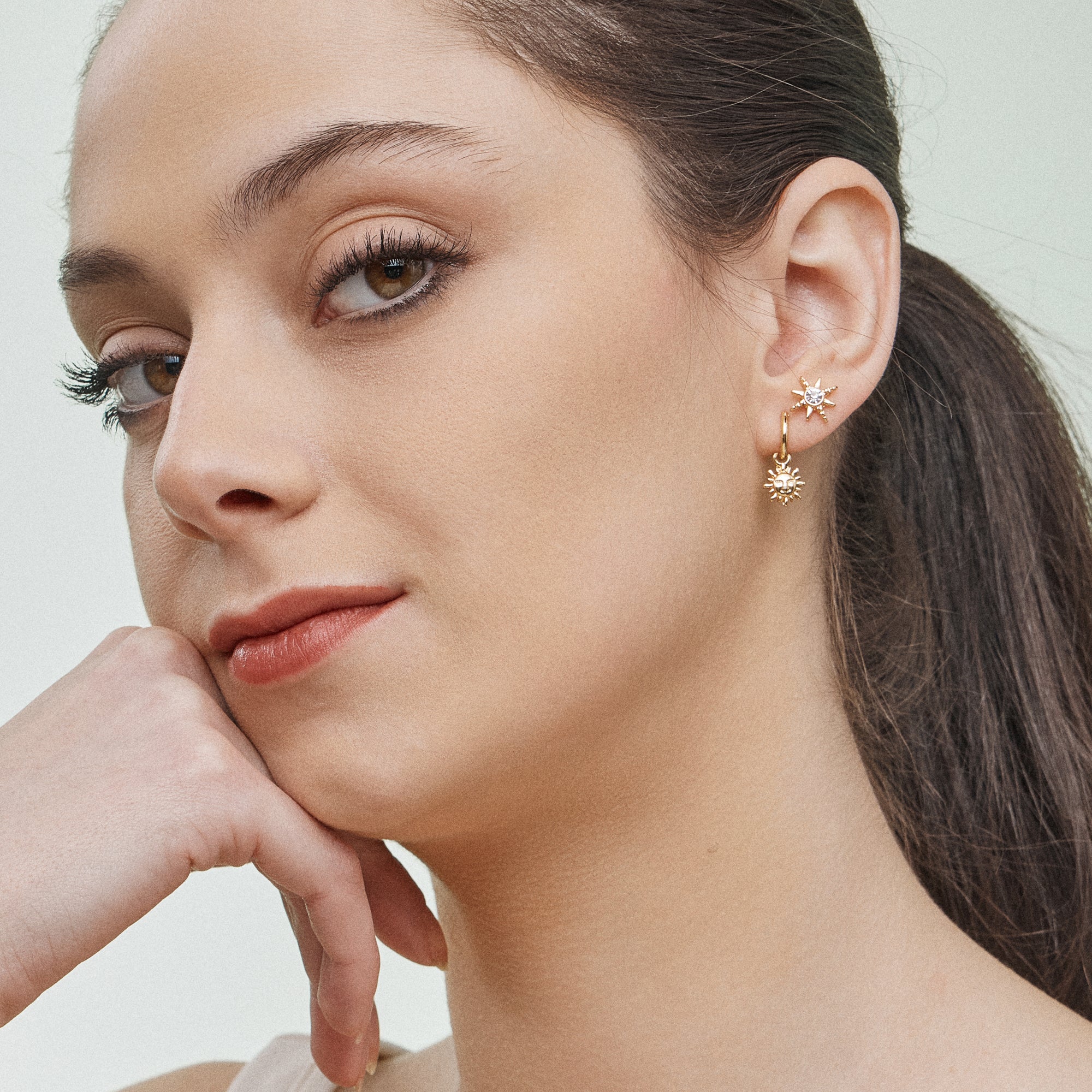 18K Gold Dipped Celestial Earring Set – Moon, Star & Sun - Frem