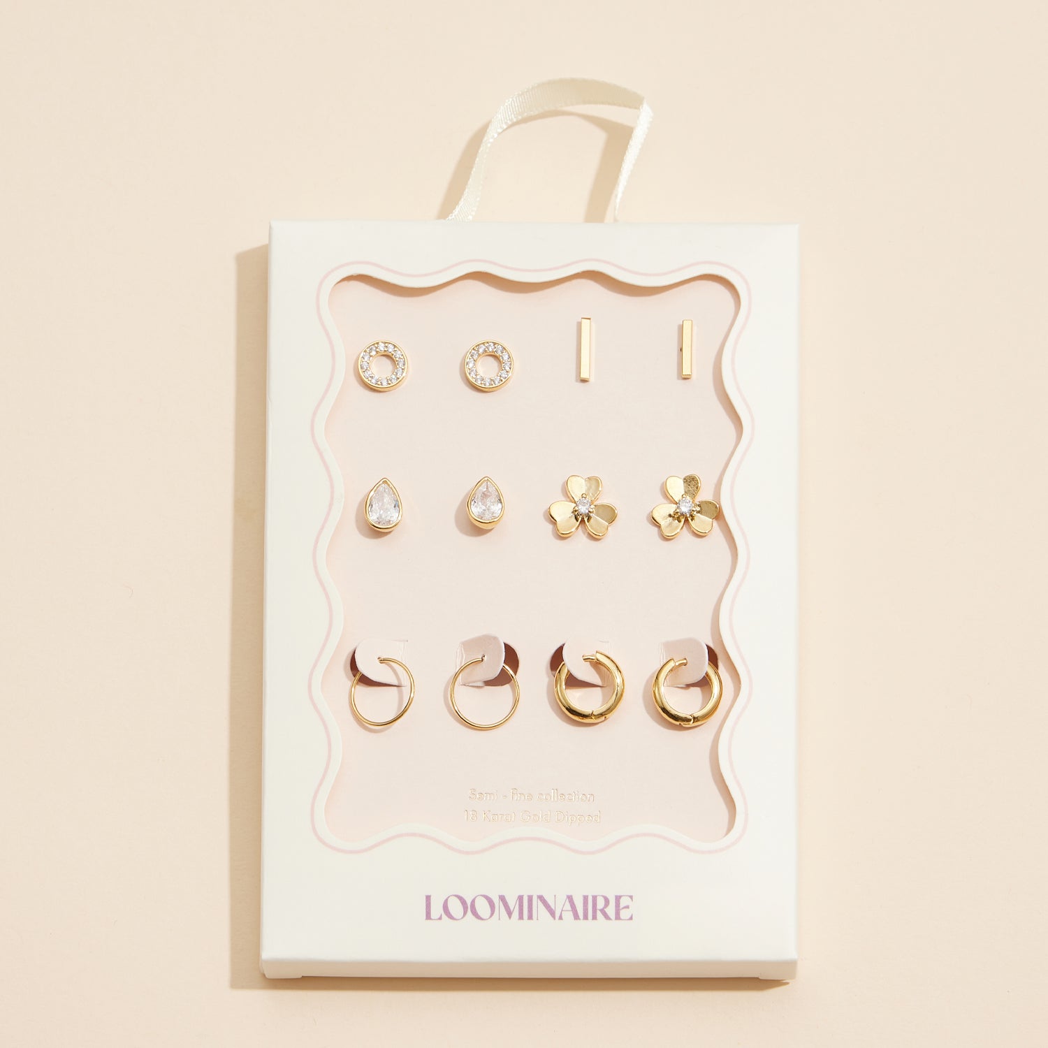 18K Gold Dipped 12-Piece Earring Set – Floral, Teardrop & Hoop Collection