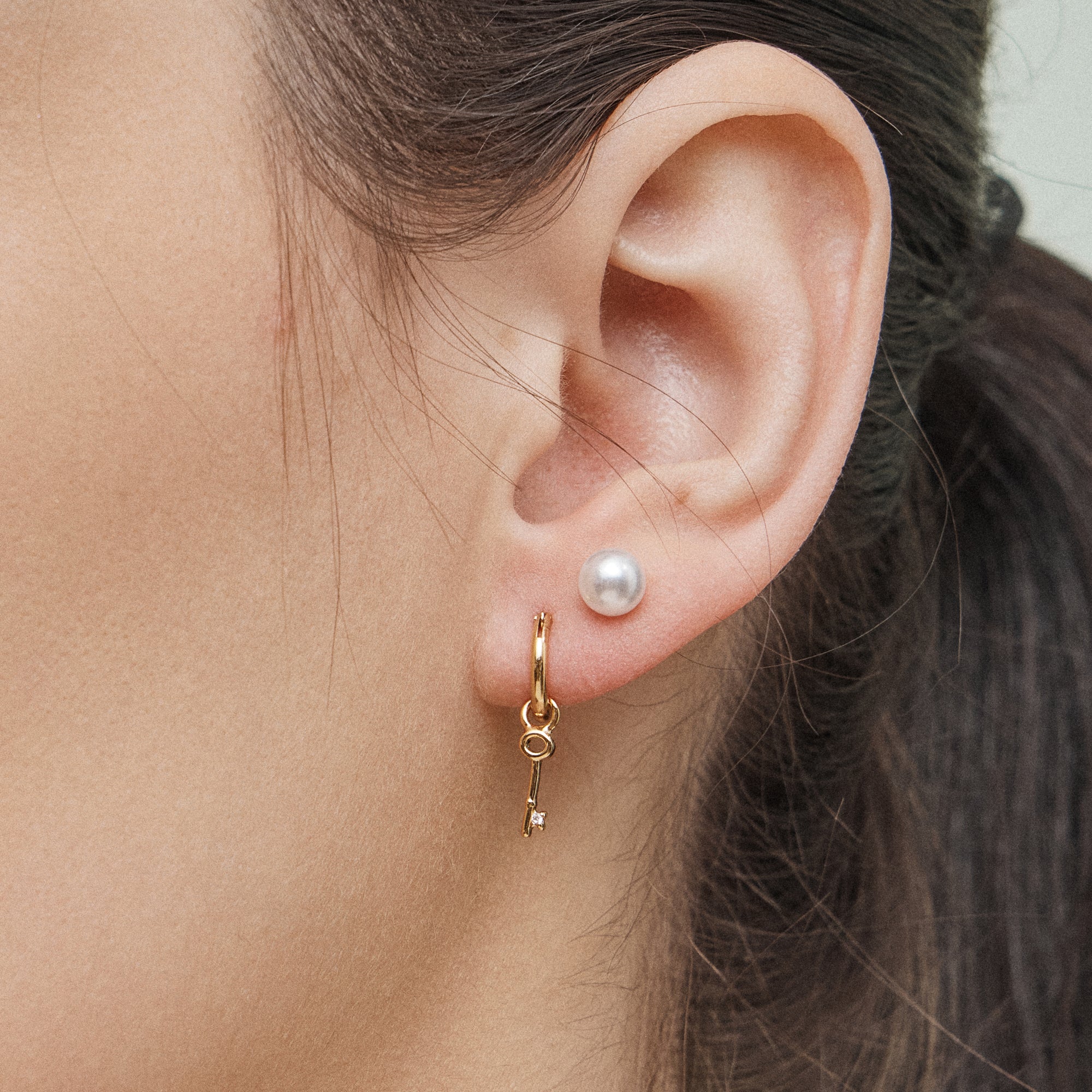 18K Gold Dipped 12-Piece Gold & Silver Earring Set – Lock, Key, Heart & Pearl Collection - Frem