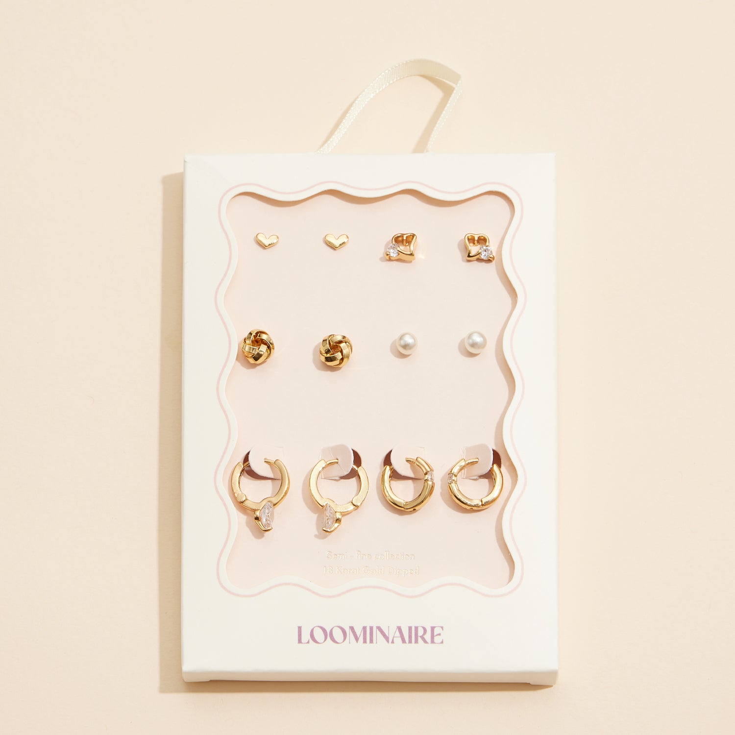 18K Gold Dipped 12-Piece Earring Set – Heart, Pearl, Knot & Hoop Collection - Frem