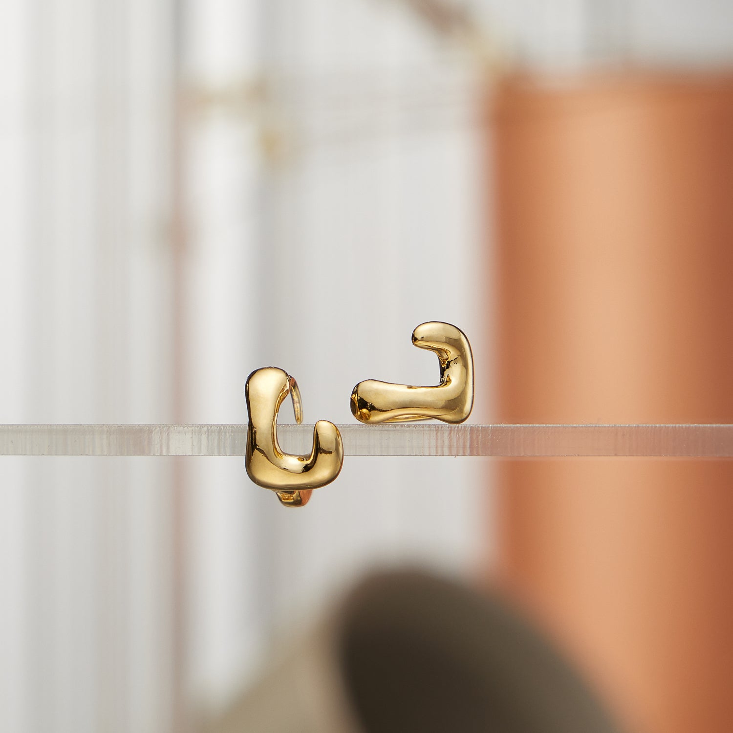 Chunky Bubble Initial Studs – 18K Gold-Dipped and Silver Letter Earrings