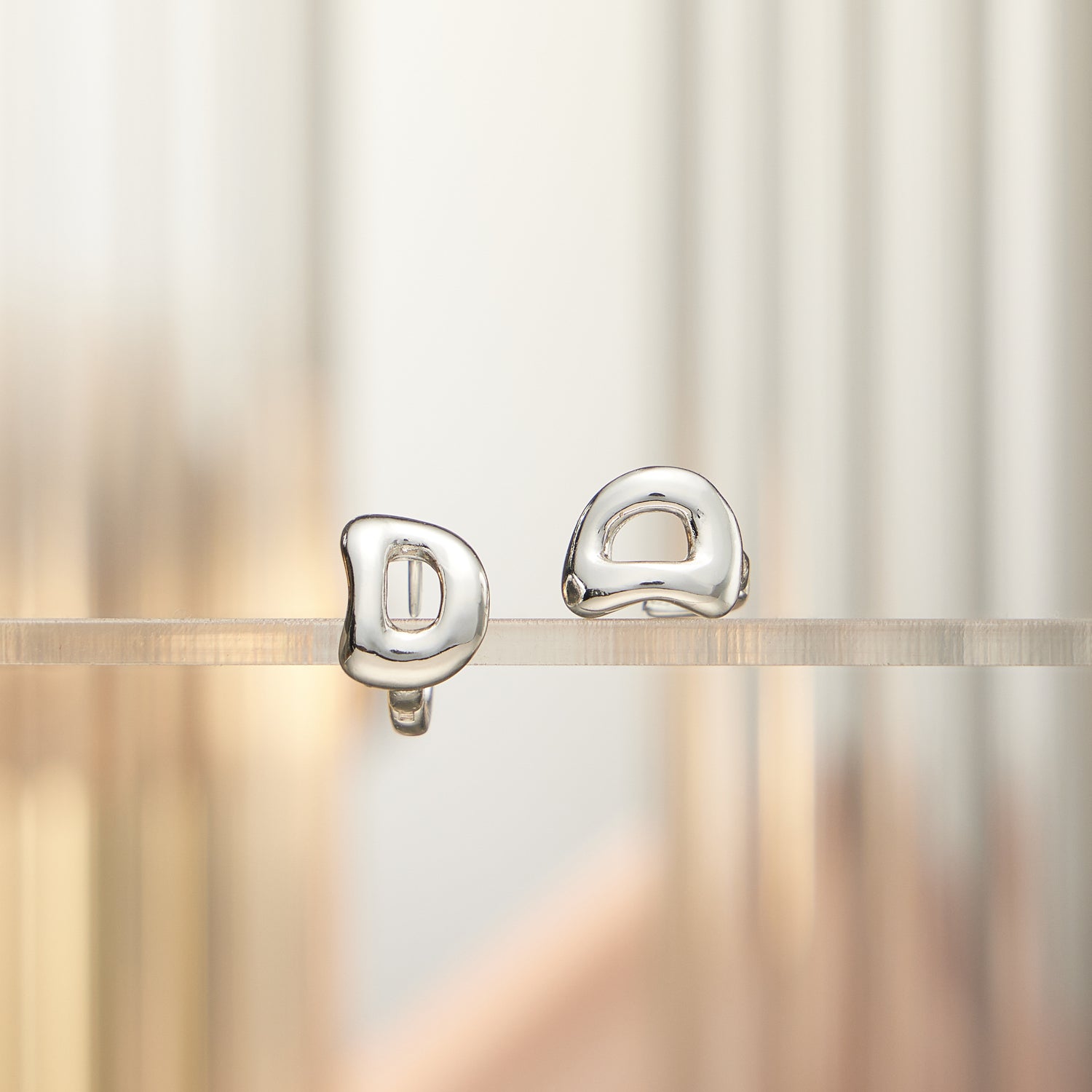 Chunky Bubble Initial Studs – 18K Gold-Dipped and Silver Letter Earrings