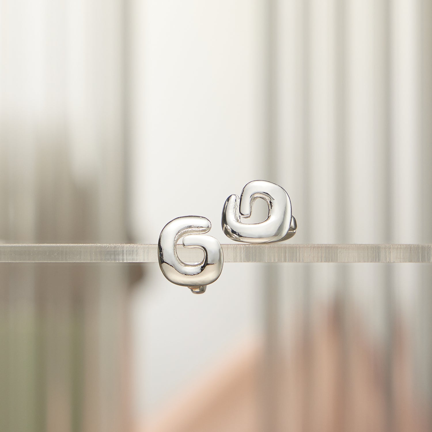 Chunky Bubble Initial Studs – 18K Gold-Dipped and Silver Letter Earrings