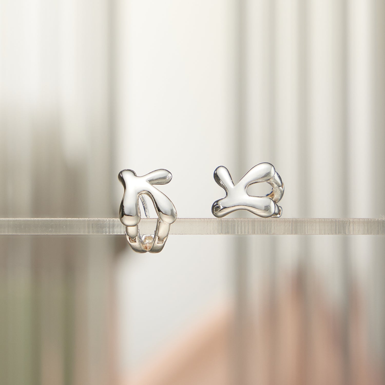 Chunky Bubble Initial Studs – 18K Gold-Dipped and Silver Letter Earrings