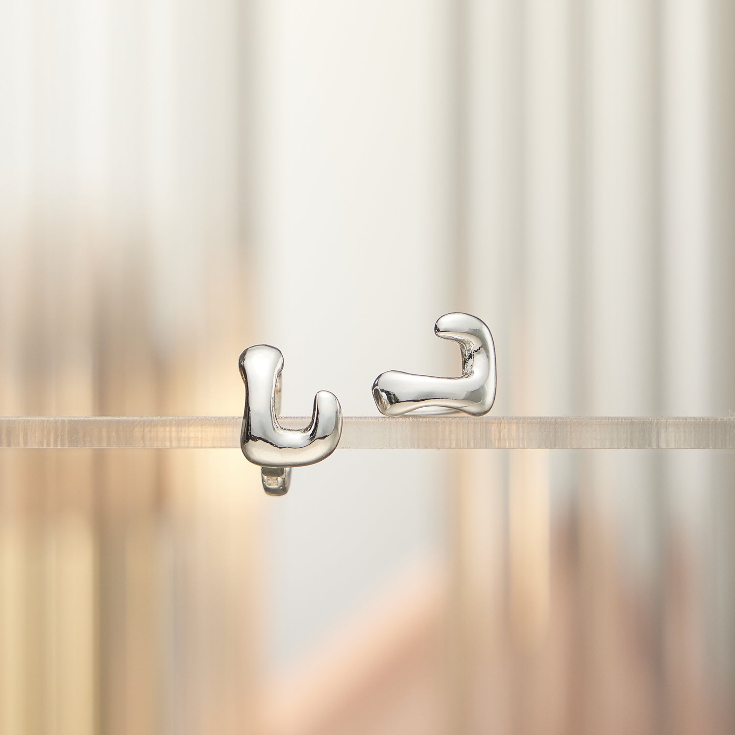 Chunky Bubble Initial Studs – 18K Gold-Dipped and Silver Letter Earrings