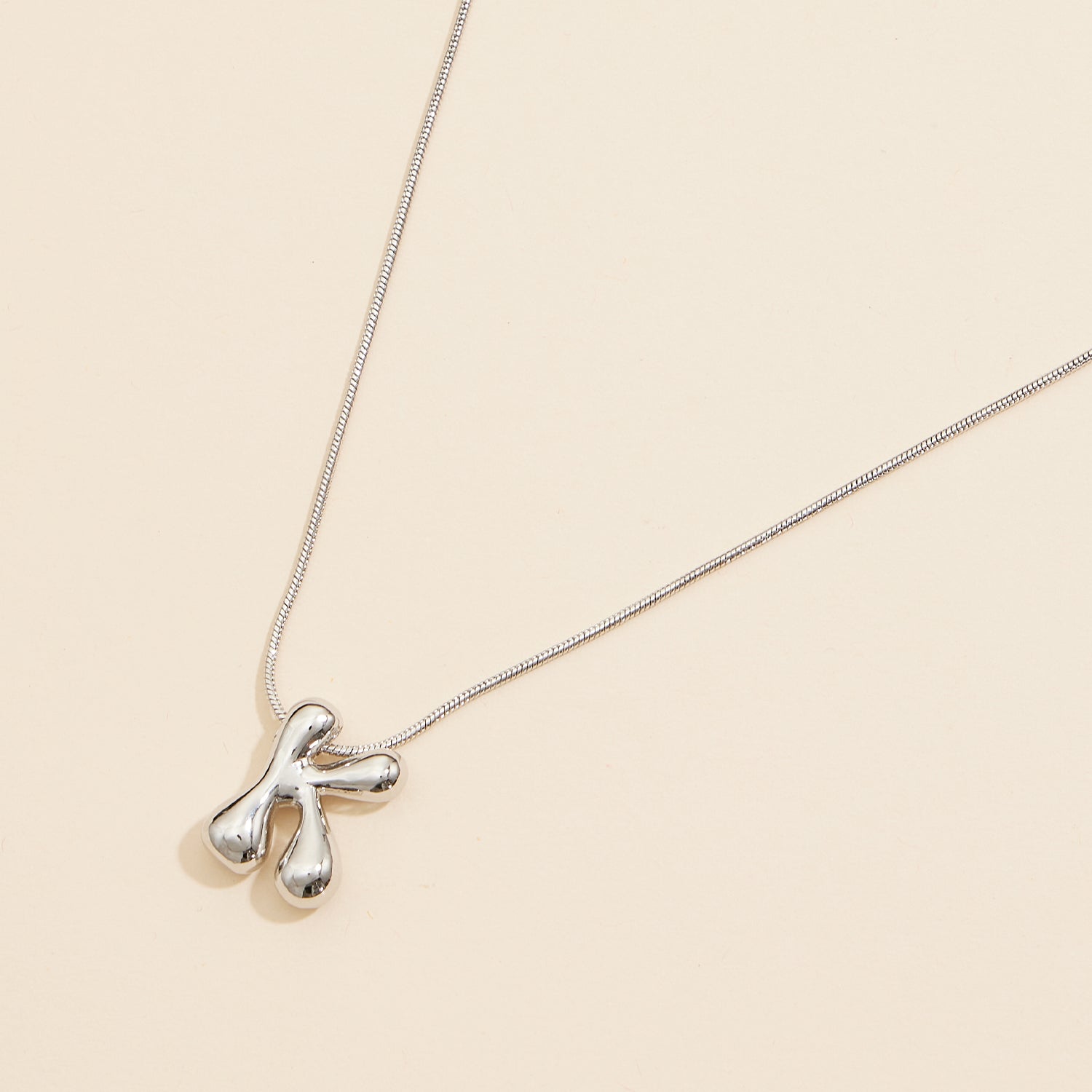16 Assorted Pack of Bubble Design Initial Short Necklaces