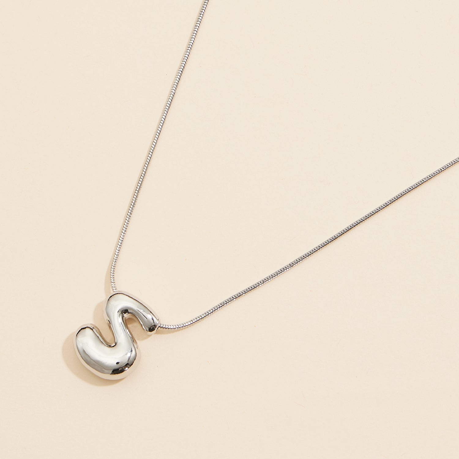 16 Assorted Pack of Bubble Design Initial Short Necklaces