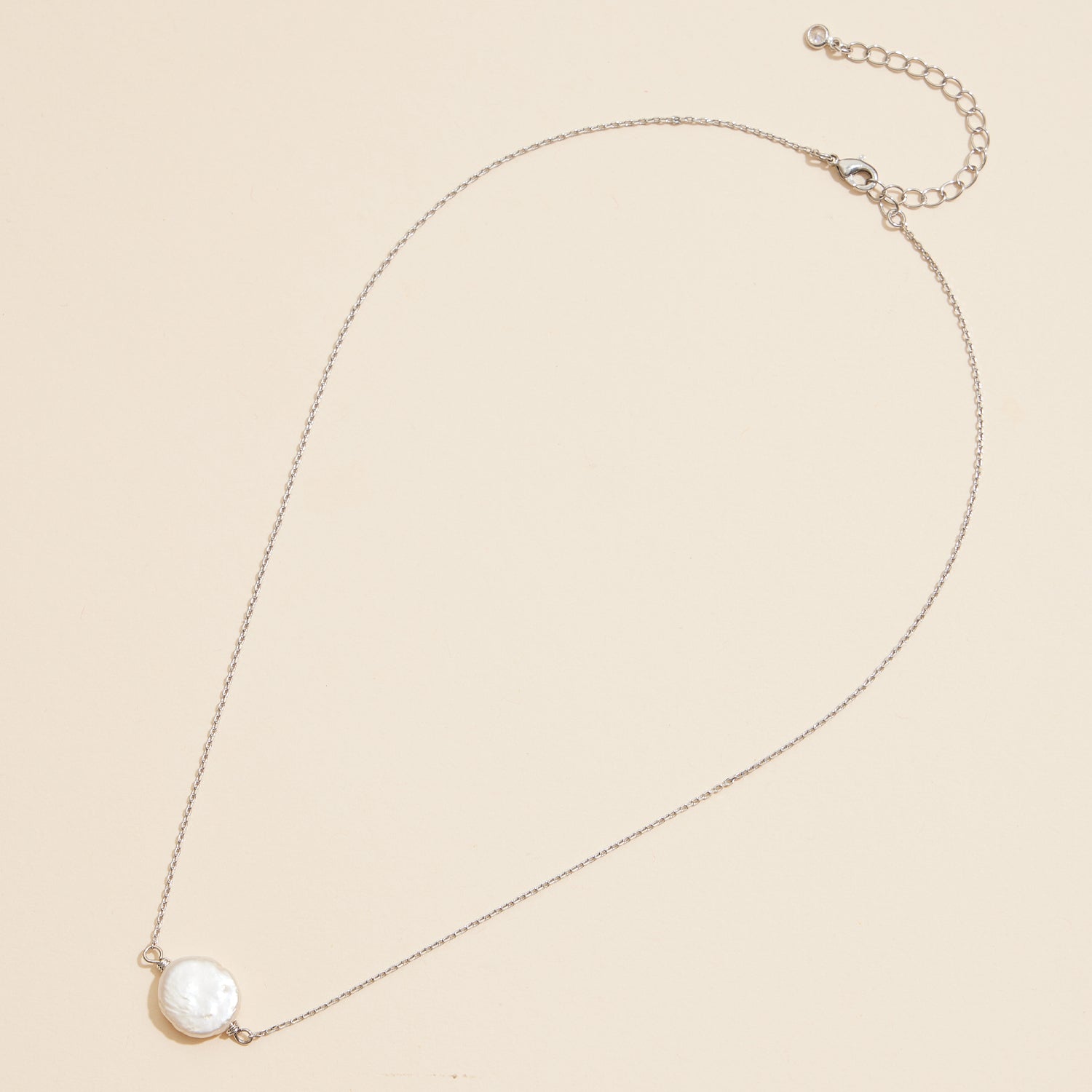 Refined Coin Pearl Pendant Necklace with 18K Gold Dipped Finish