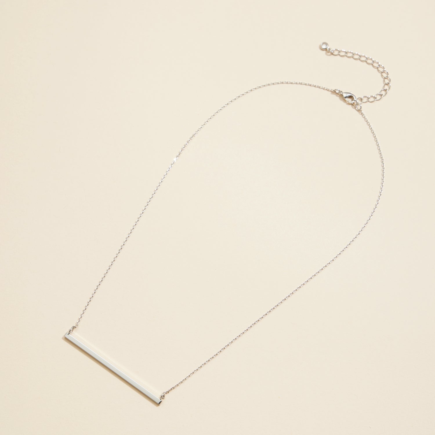 Gold-Dipped Long Bar Charm Short Necklace