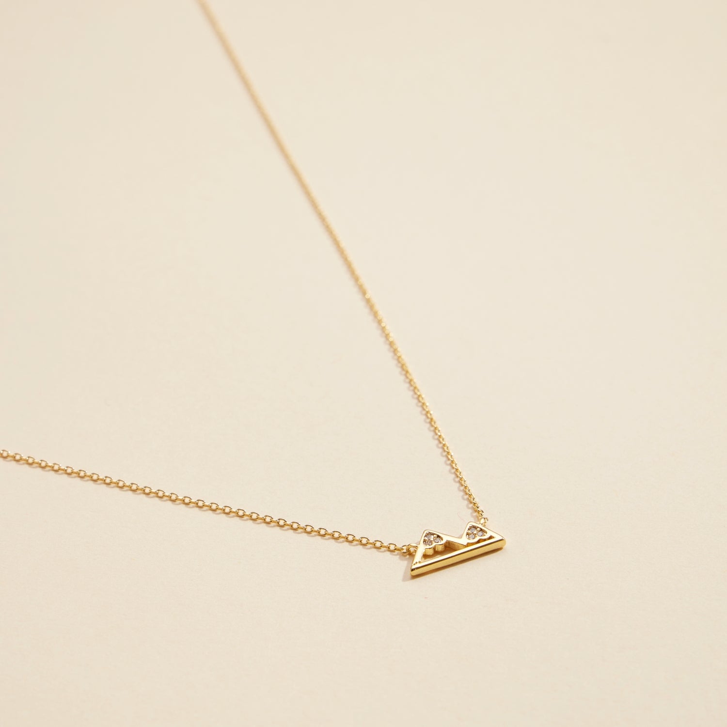 Gold-Dipped Mountains Charm | Short Necklace