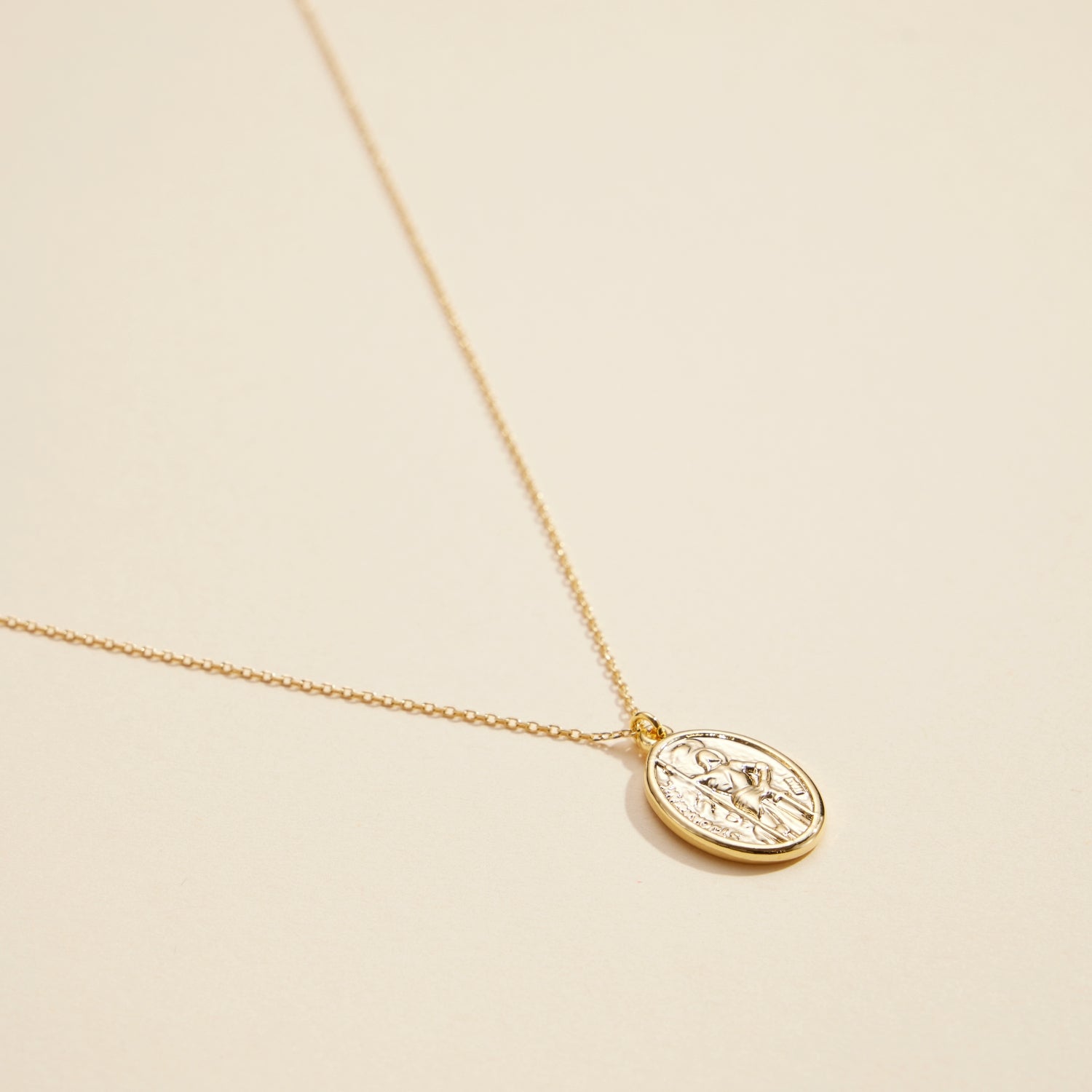 Gold-Dipped Coin Charm Minimal | Short Necklace