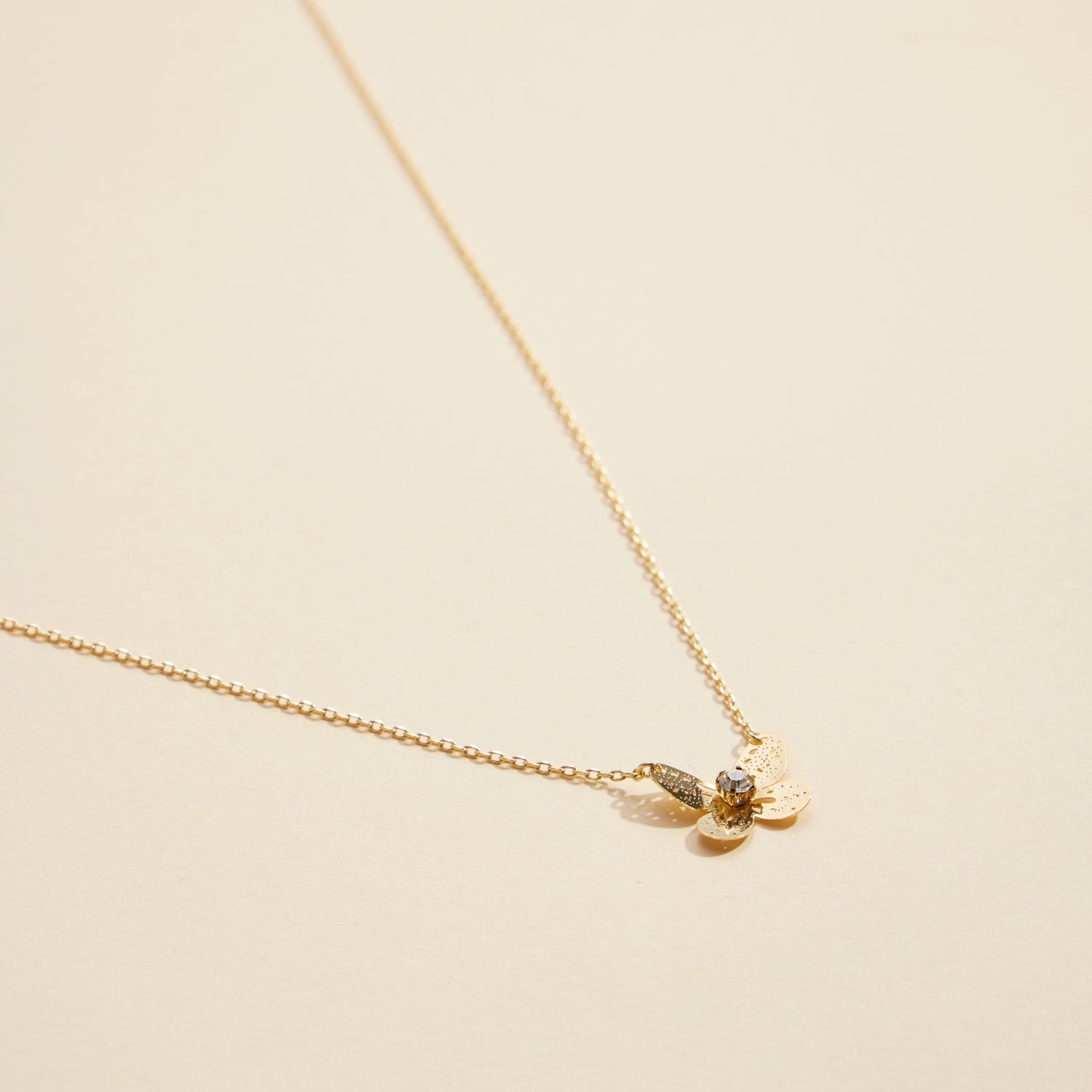 Gold-Dipped Butterfly Charm Simple | Short Necklace
