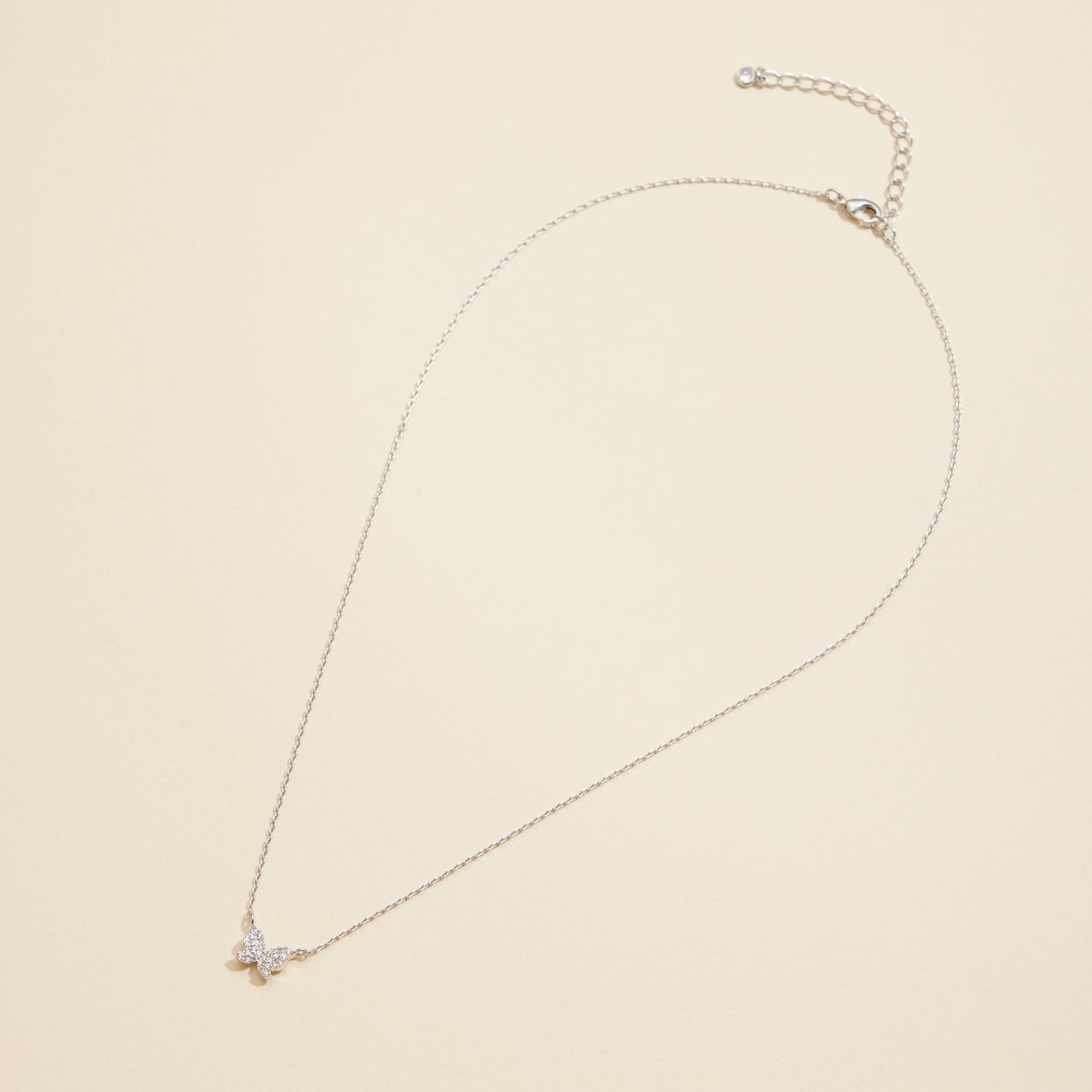 Gold-Dipped CZ Butterfly Charm | Short Necklace