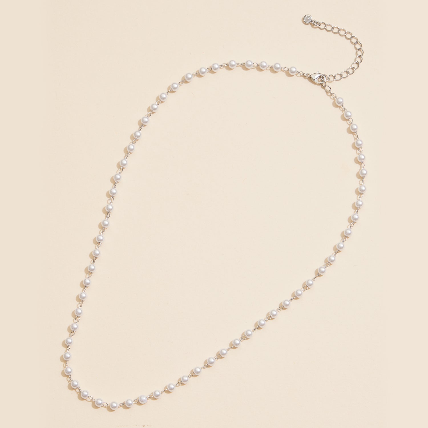 3mm Classic Pearl Link 18K Gold Dipped Necklace