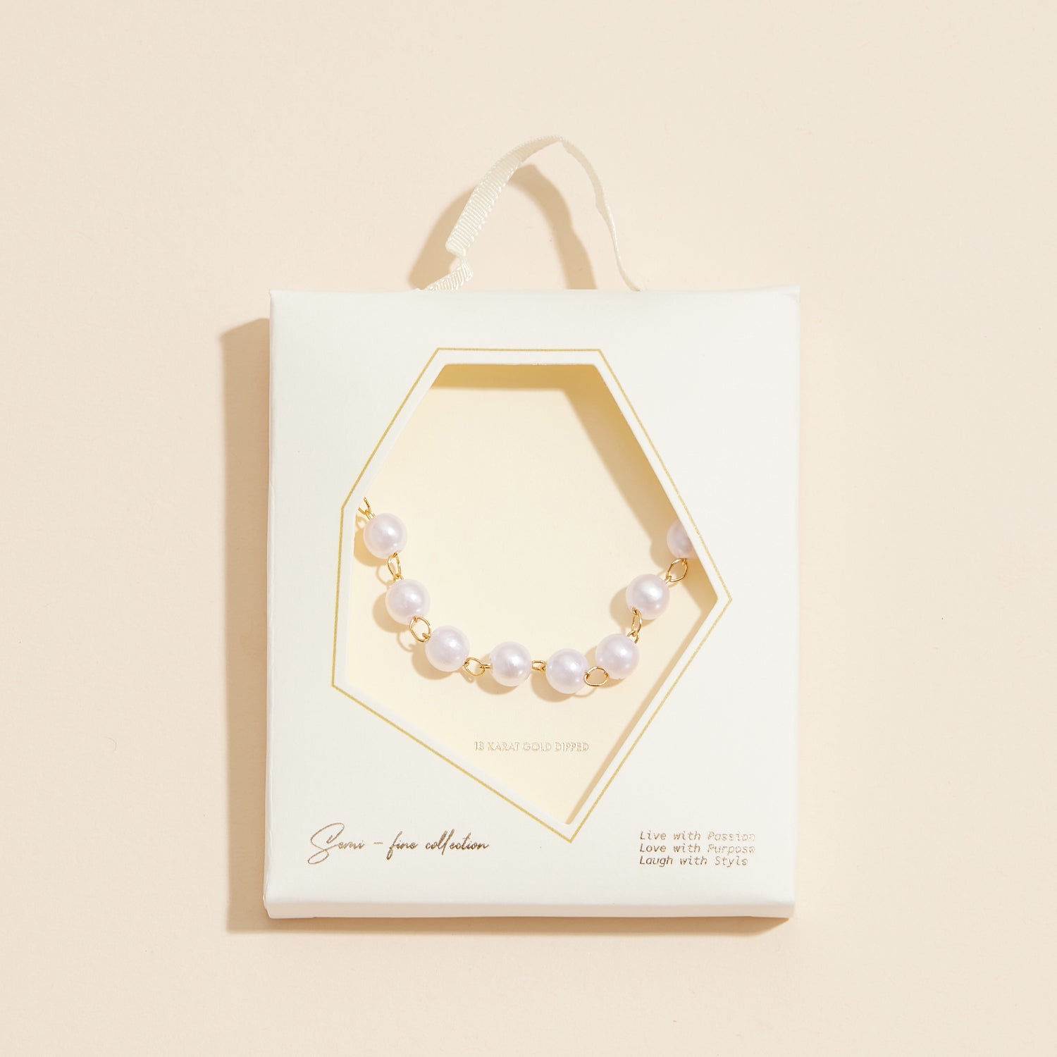 5mm Classic Pearl Link 18K Gold Dipped Necklace