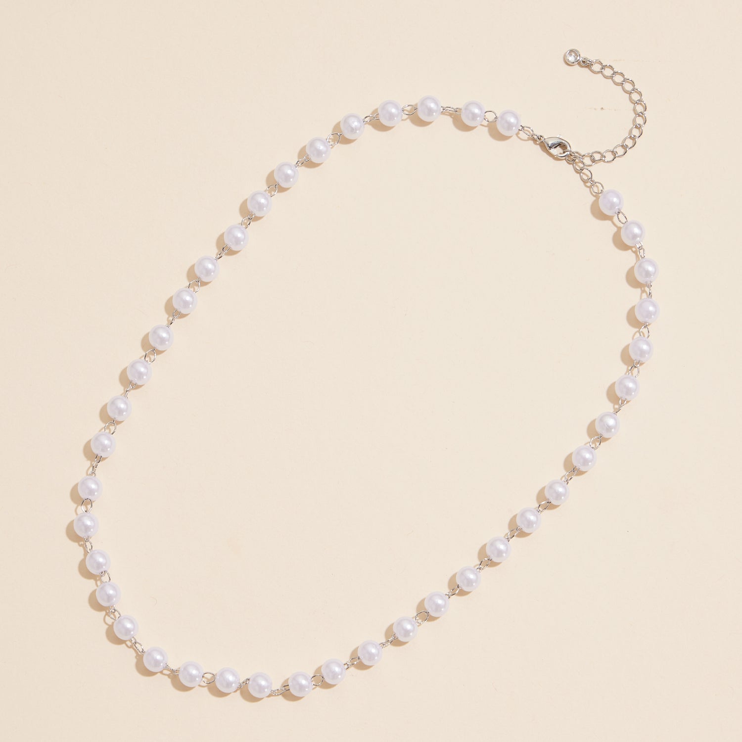 5mm Classic Pearl Link 18K Gold Dipped Necklace
