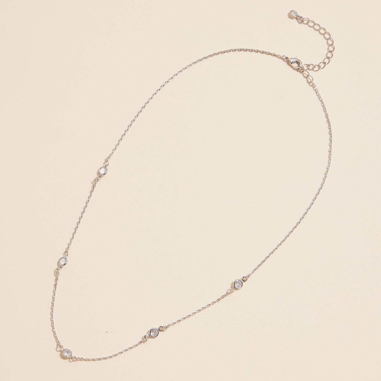 Refined 18K Gold Dipped Chain Necklace with Cubic Zirconia Detailing
