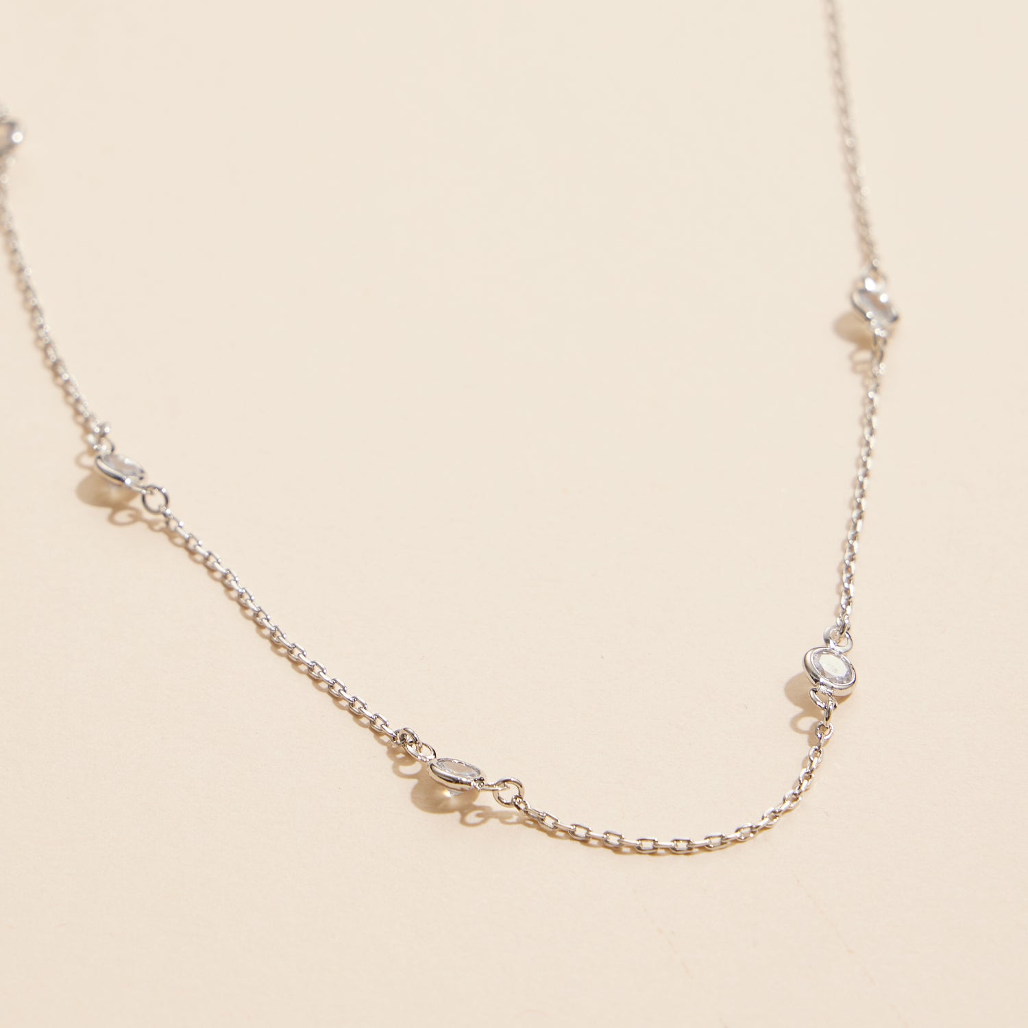 Refined 18K Gold Dipped Chain Necklace with Cubic Zirconia Detailing