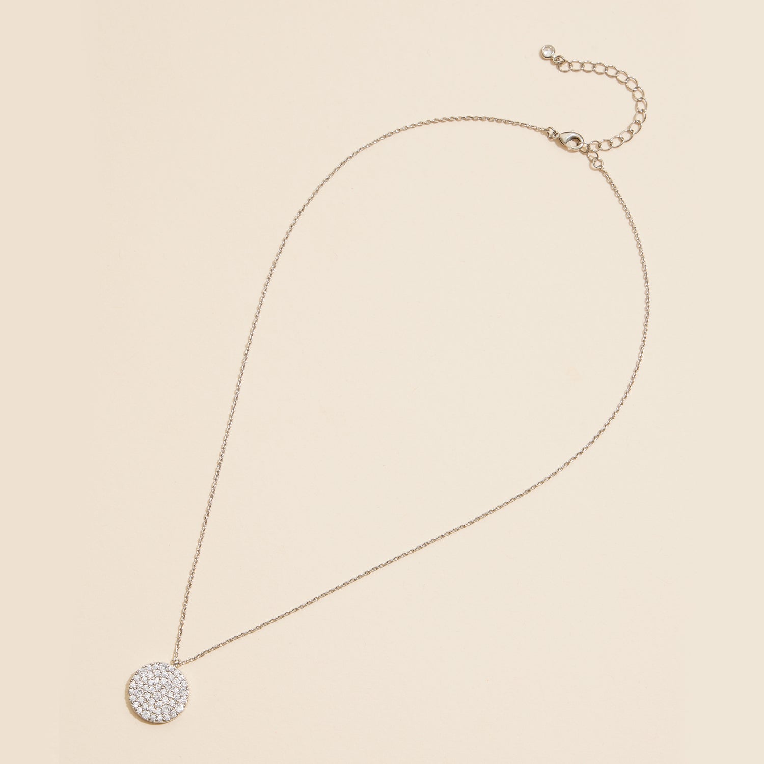 Radiant 18K Gold Dipped Cubic Zirconia Round Pave Necklace