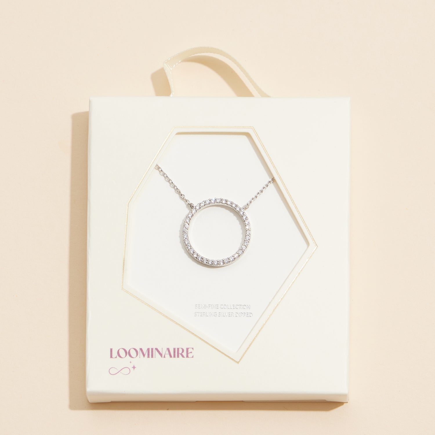 Sophisticated Gold Circle Pendant Necklace with CZ Accents