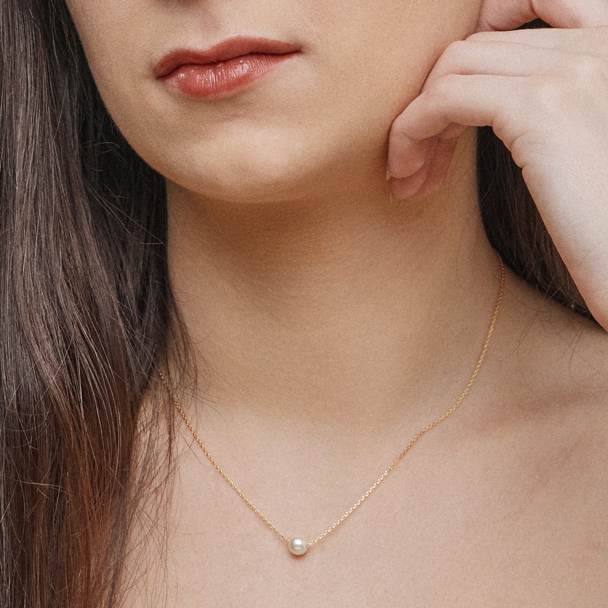 Timeless 18K Small Pearl Pendant Necklace - Frem