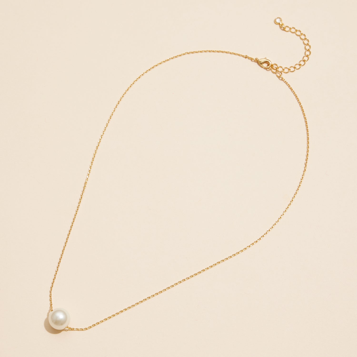 Timeless 18K Gold Dipped Necklace with Large Pearl Pendant