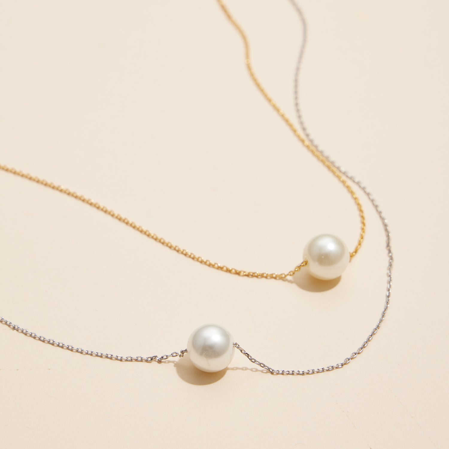 Timeless 18K Gold Dipped Necklace with Large Pearl Pendant