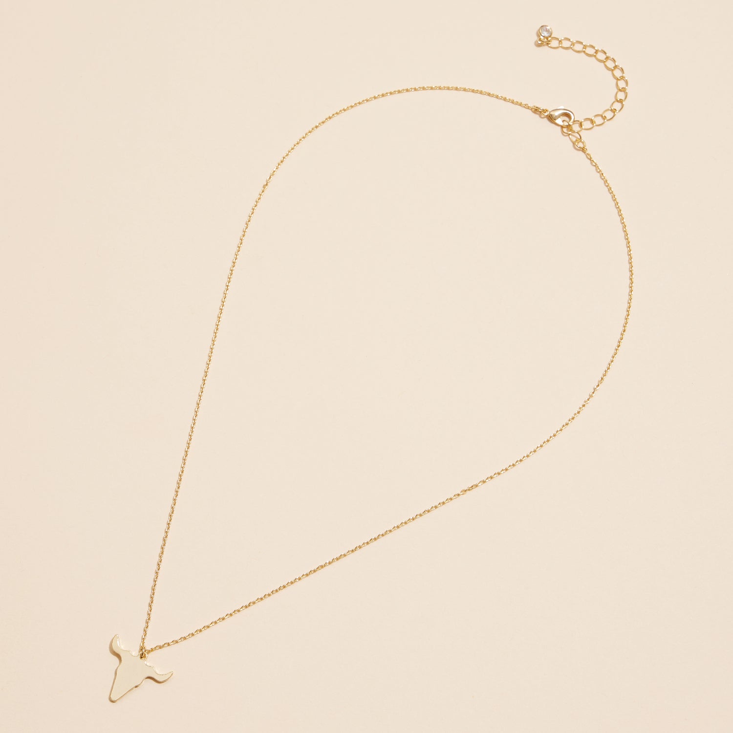 Bold 18mm Bull Head Pendant Necklace in 18K Gold Dipped Finish