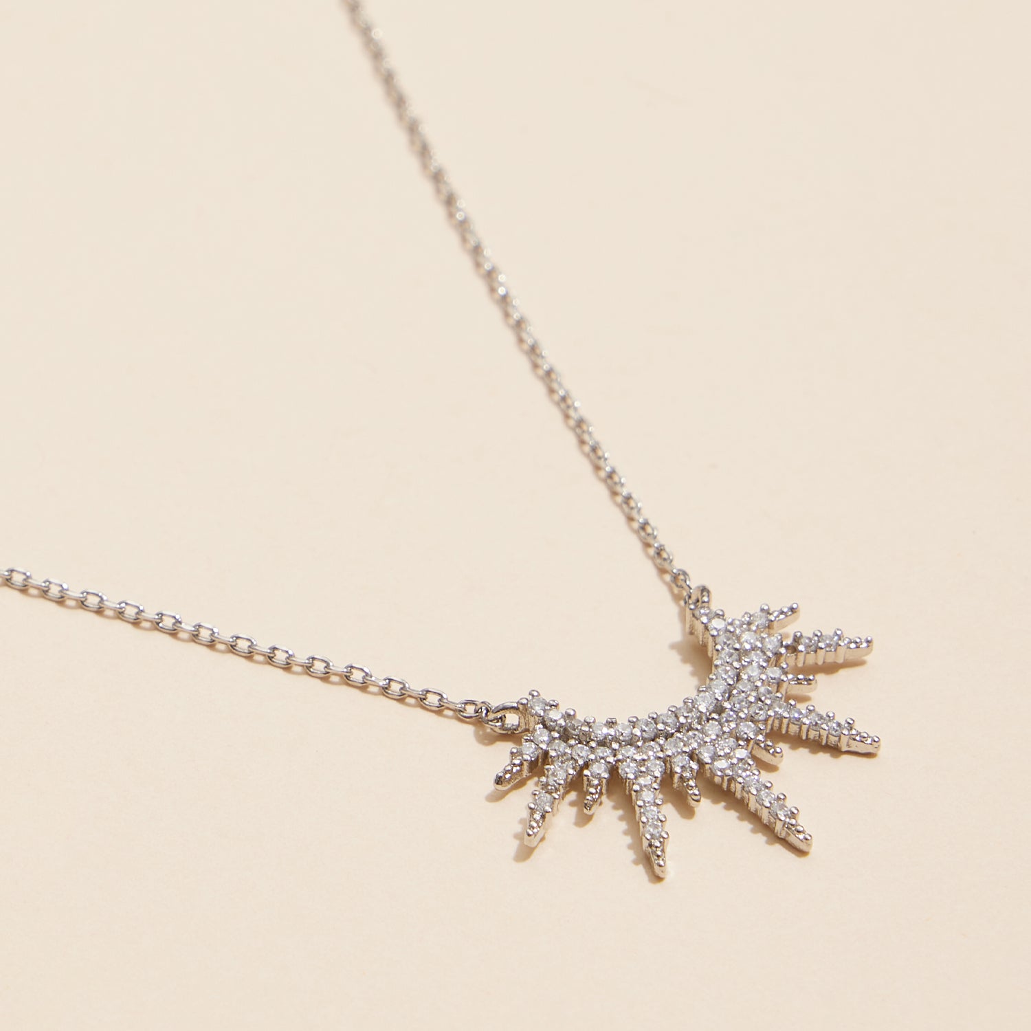 Radiant 18K Gold Dipped Sunburst Pendant Necklace