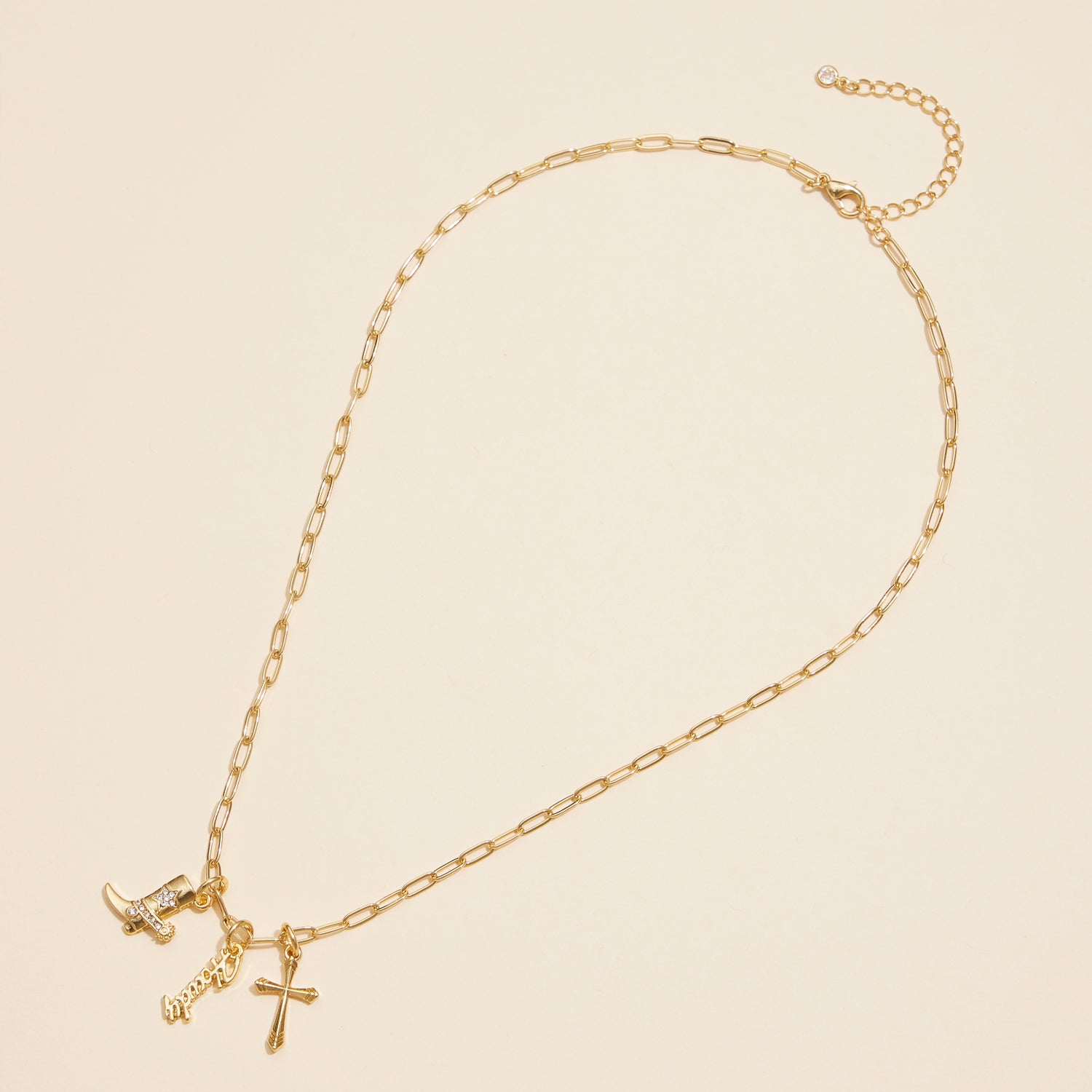 Multi Charm Set Basic Gold Dipped Necklace