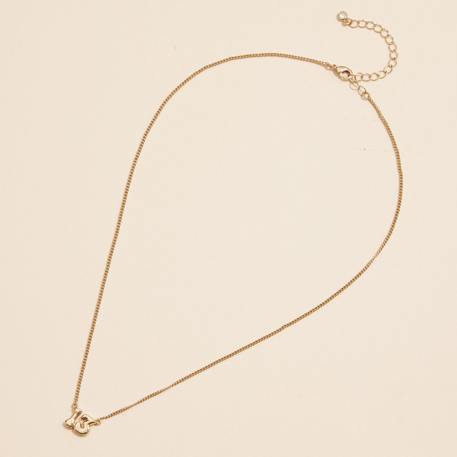 Elegant 18K Gold-Dipped Lucky Number 13 Necklace