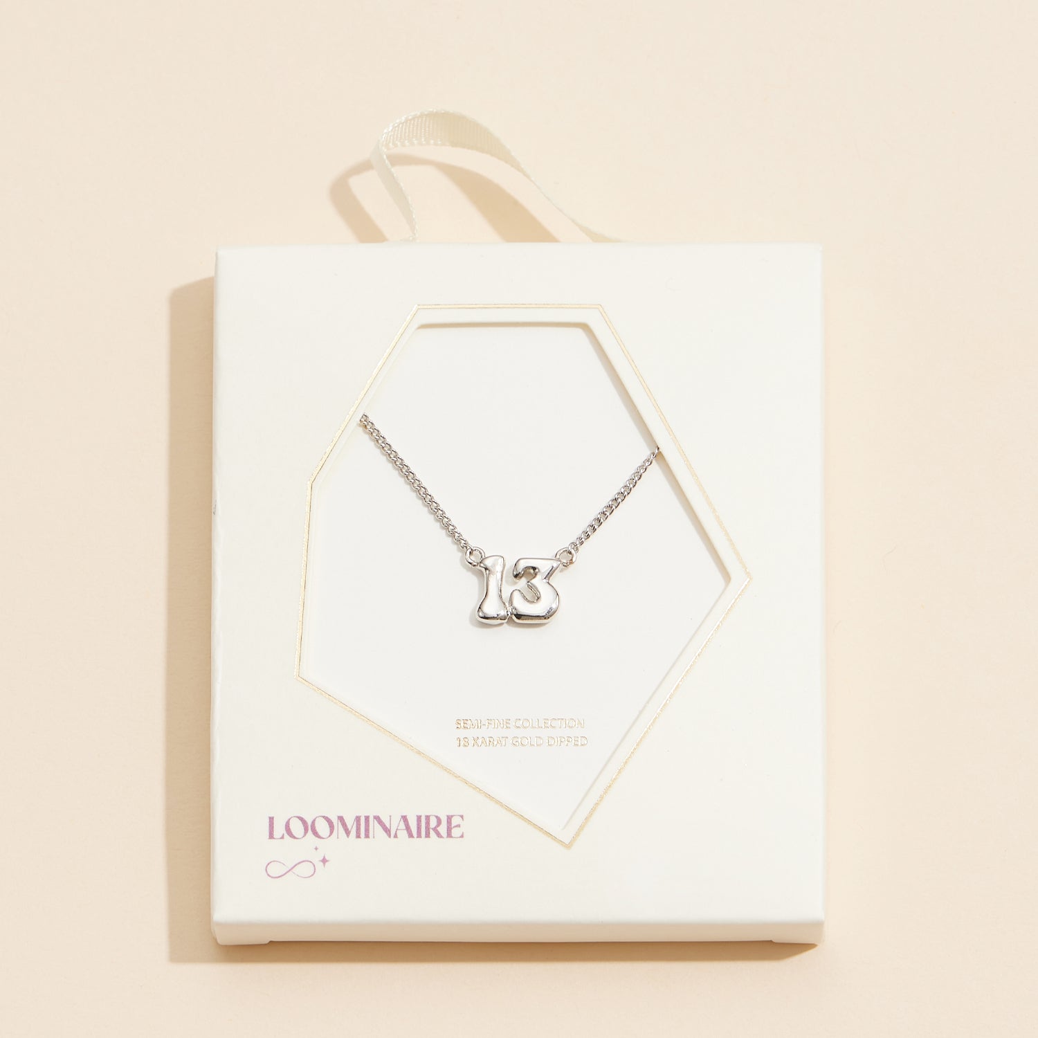 Elegant 18K Gold-Dipped Lucky Number 13 Necklace