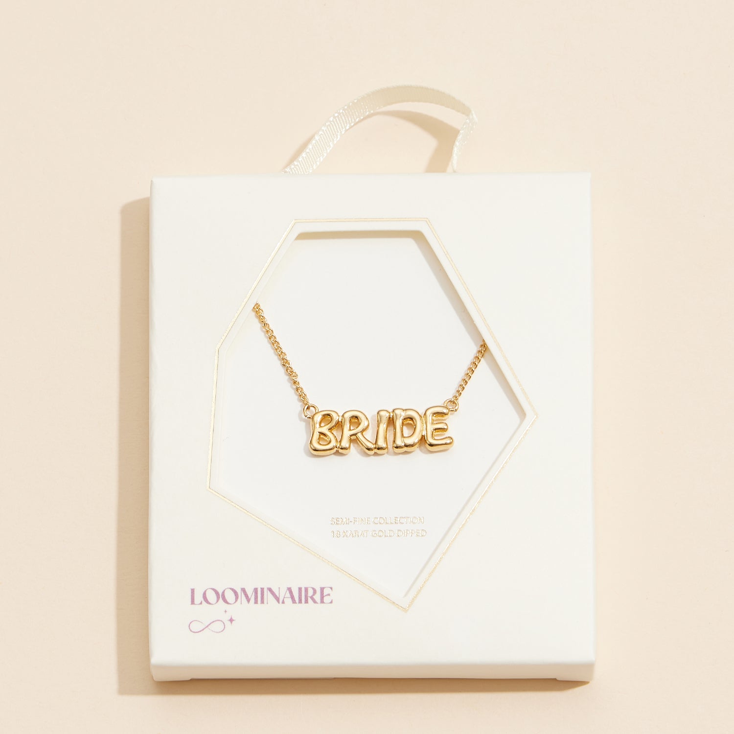 BRIDE 18K Gold-Dipped Necklace: Elegant Bridal Jewelry