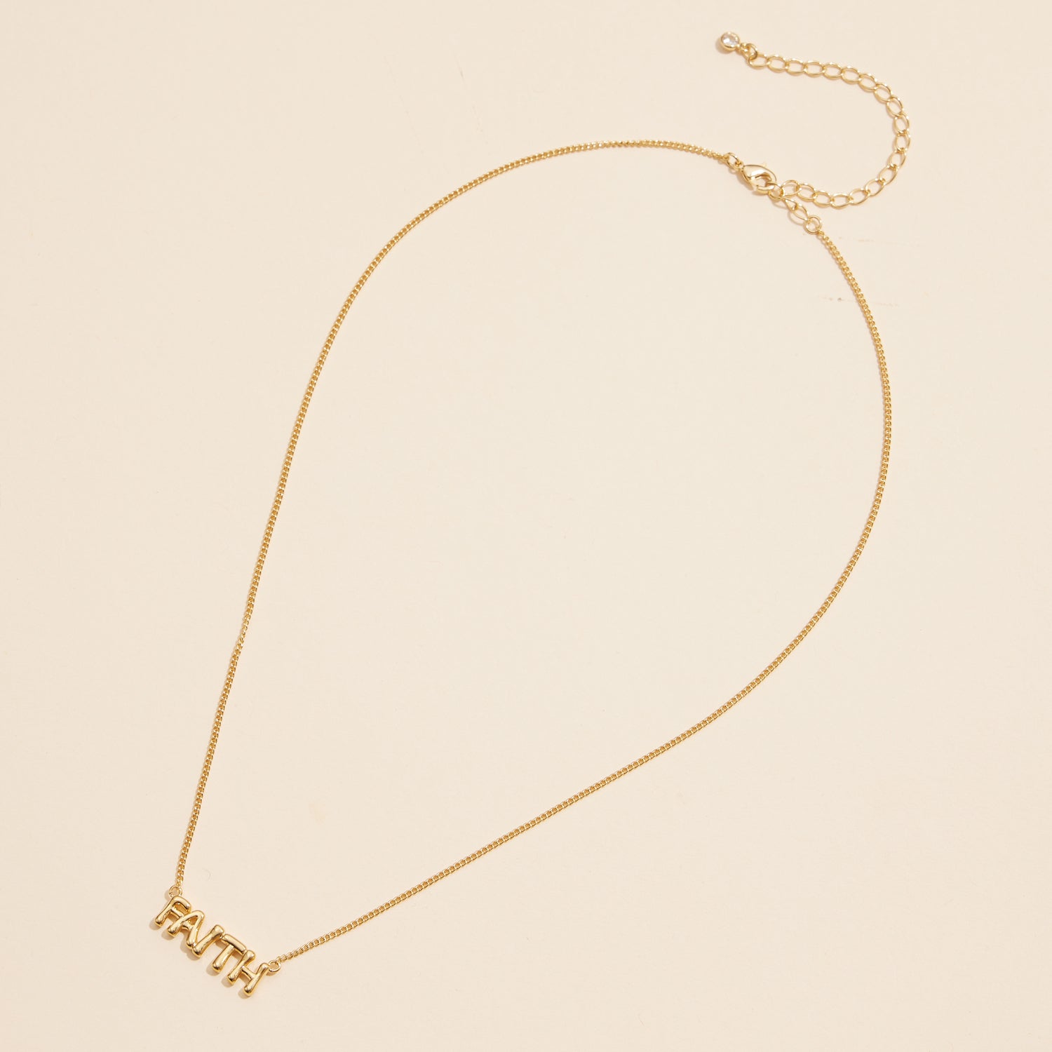 Elegant and Refined FAITH 18K Gold-Dipped Necklace