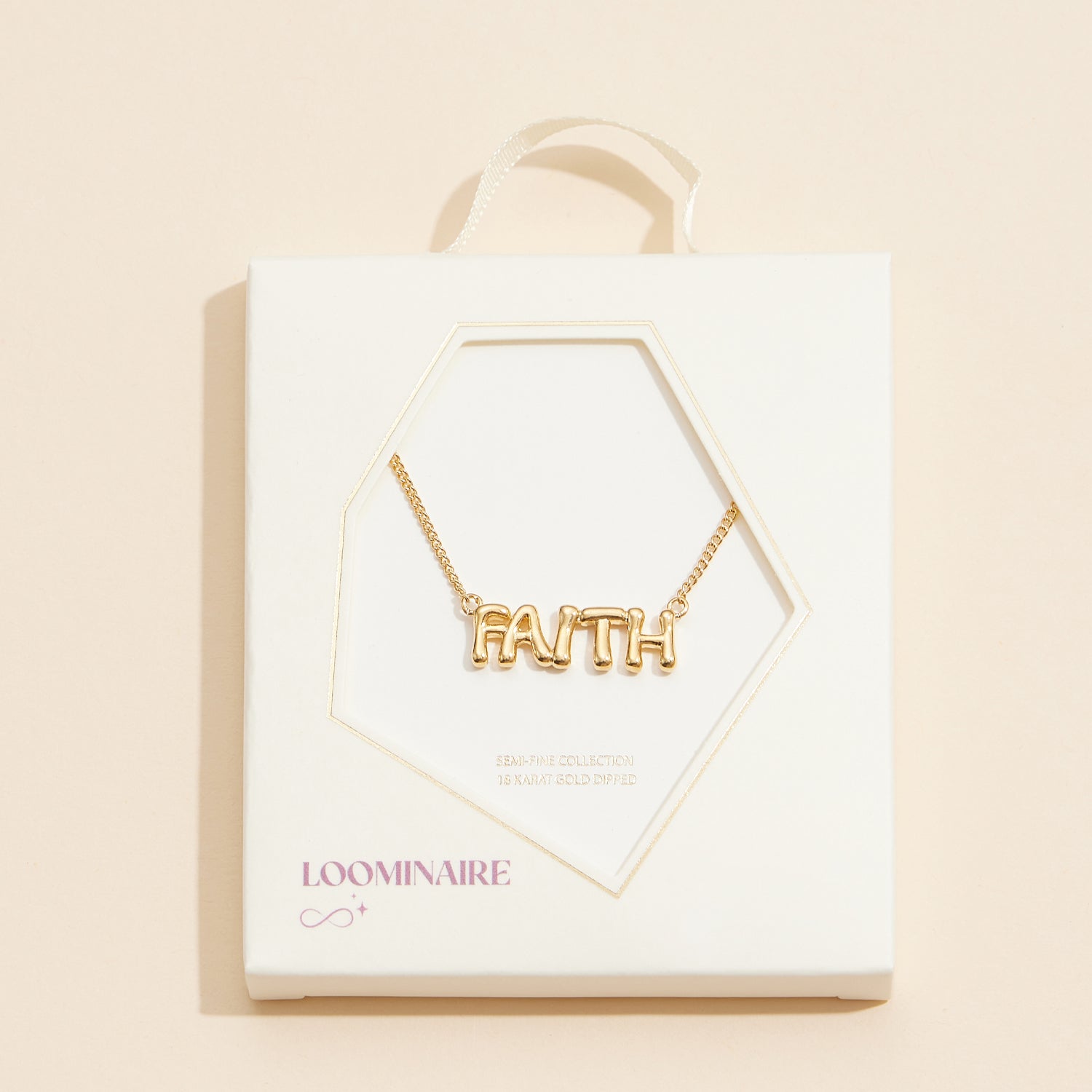 Elegant and Refined FAITH 18K Gold-Dipped Necklace