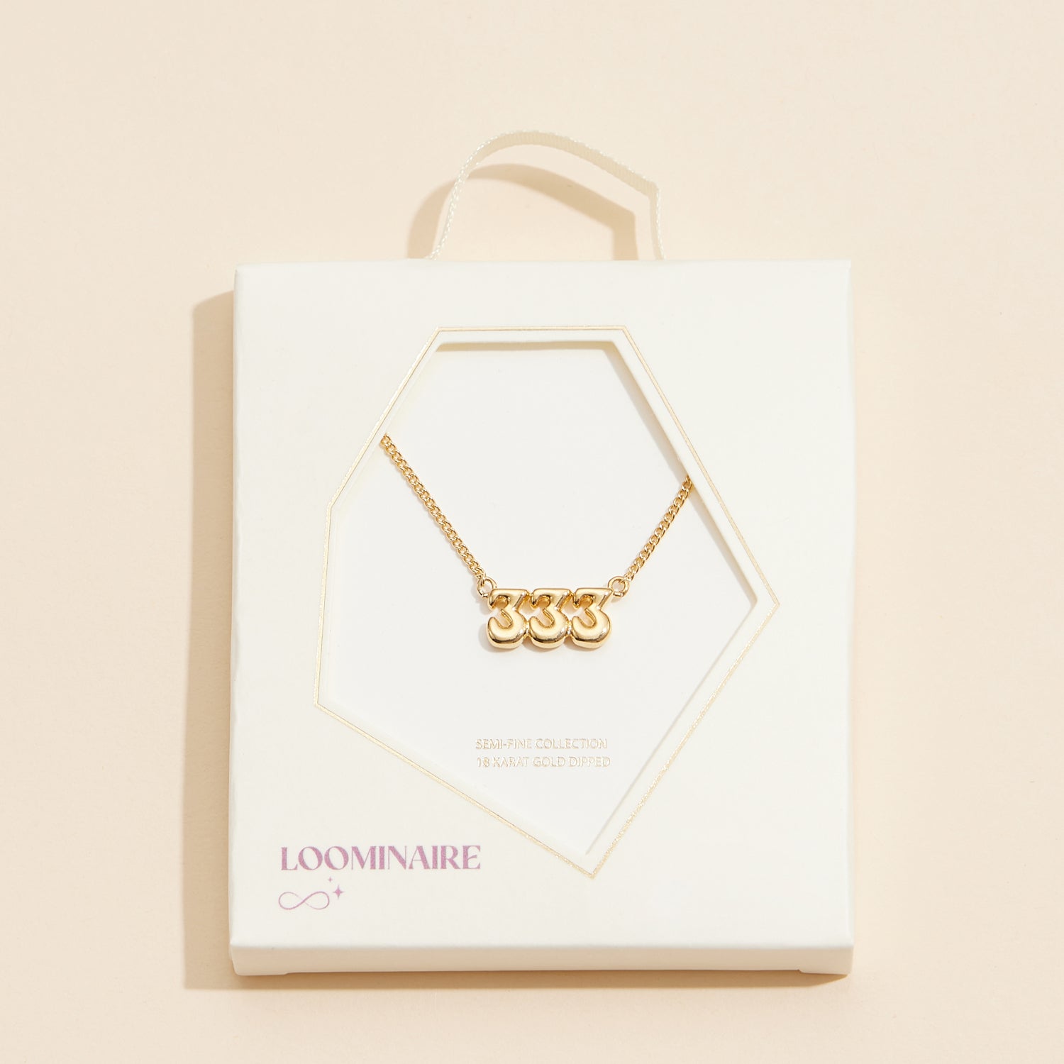 Angel Number "333" 18K Gold Dipped Necklace