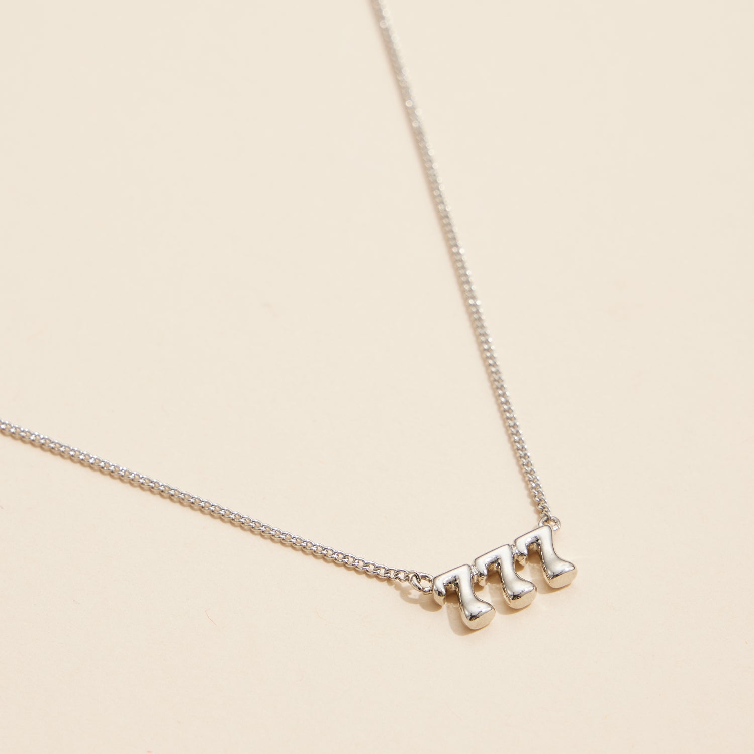 "777" Symbolic Angel Necklace – 18K Gold Dipped