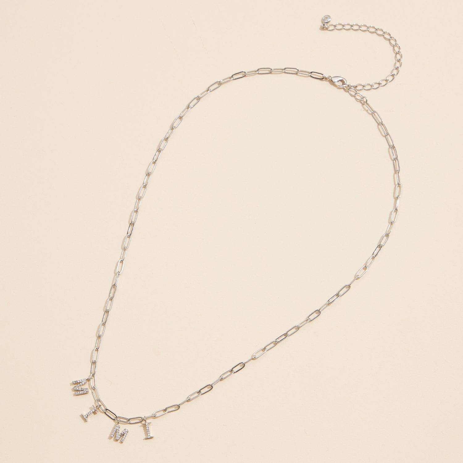 Sparkling "MIMI" Cubic Zirconia 18K Gold Charm Necklace
