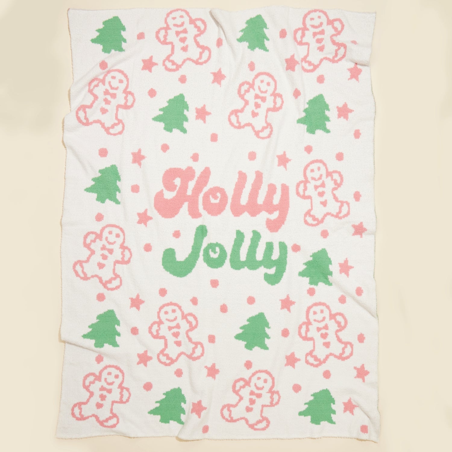 Holly Jolly Christmas Terry Cloth Blanket for Christmas Gift