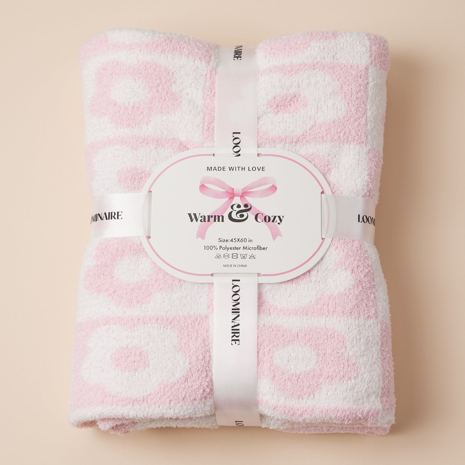 Christmas Floral Print Terry Cloth Blanket for Christmas Gift