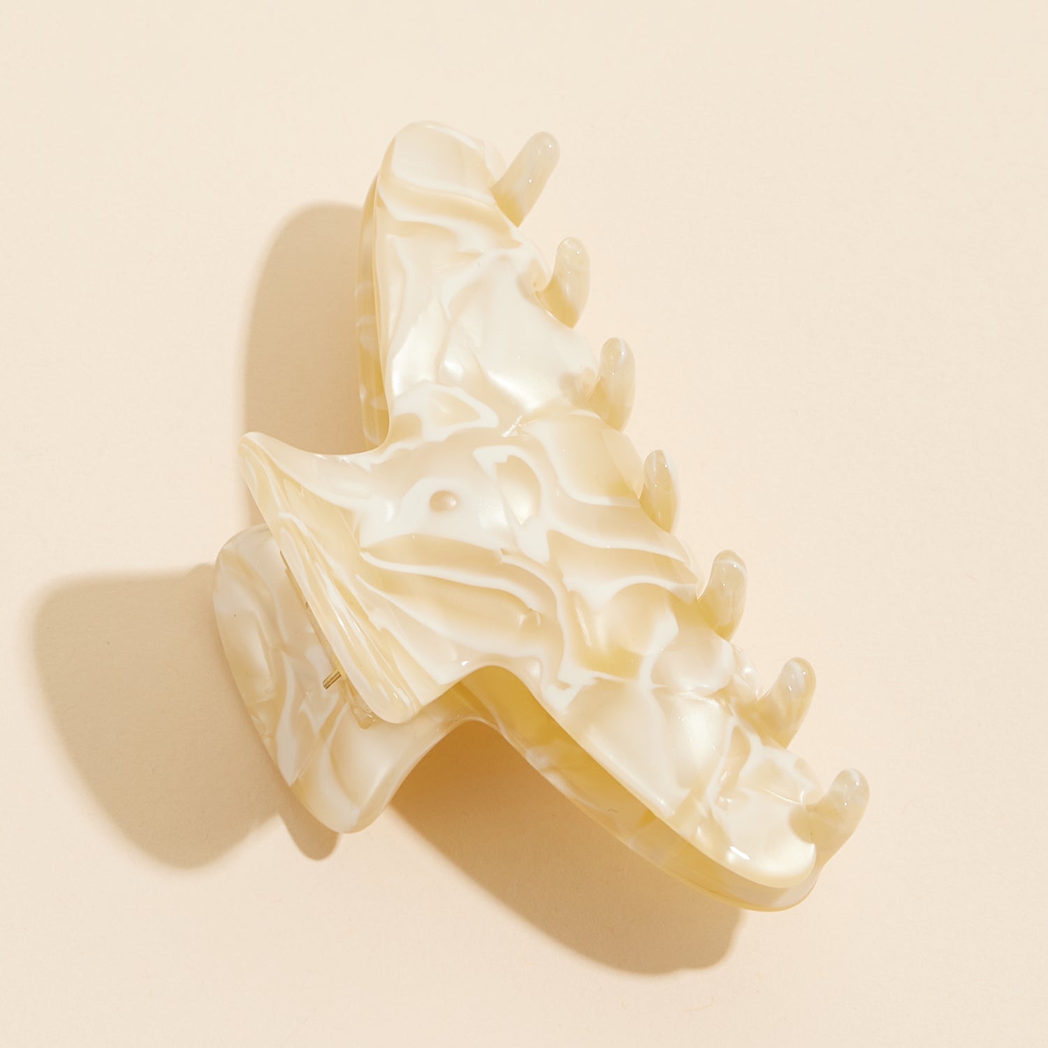 Elegant Marble Acetate Hair Claw Clip - Strong Hold for Everyday Styling
