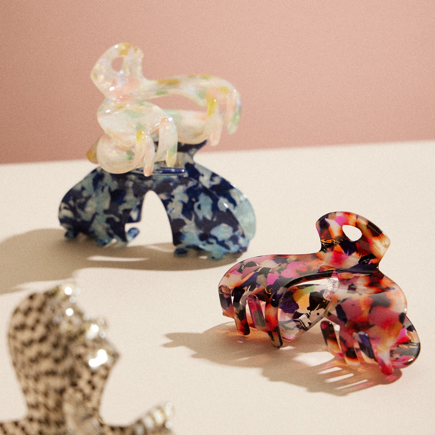 Striking Mixed Pattern Acetate Claw Clip