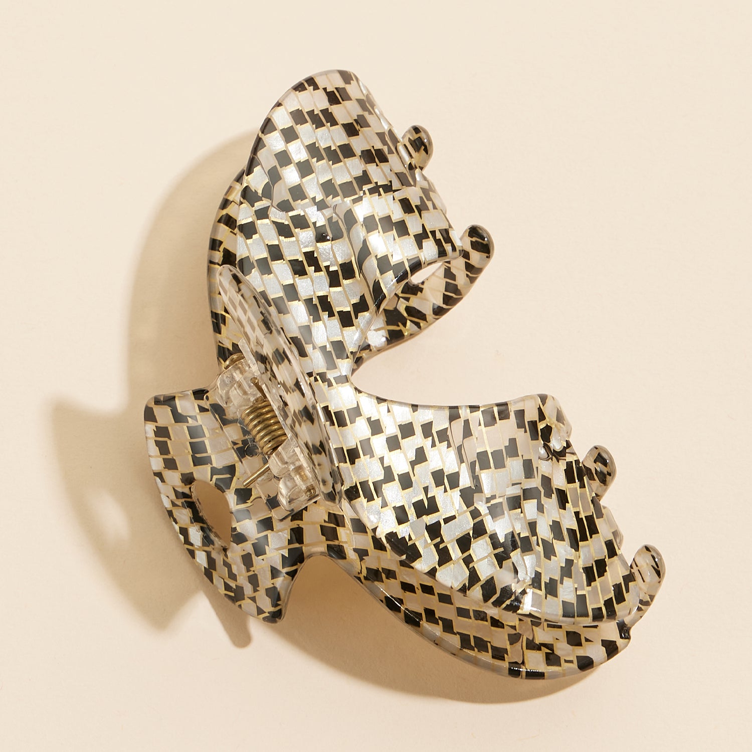 Striking Mixed Pattern Acetate Claw Clip